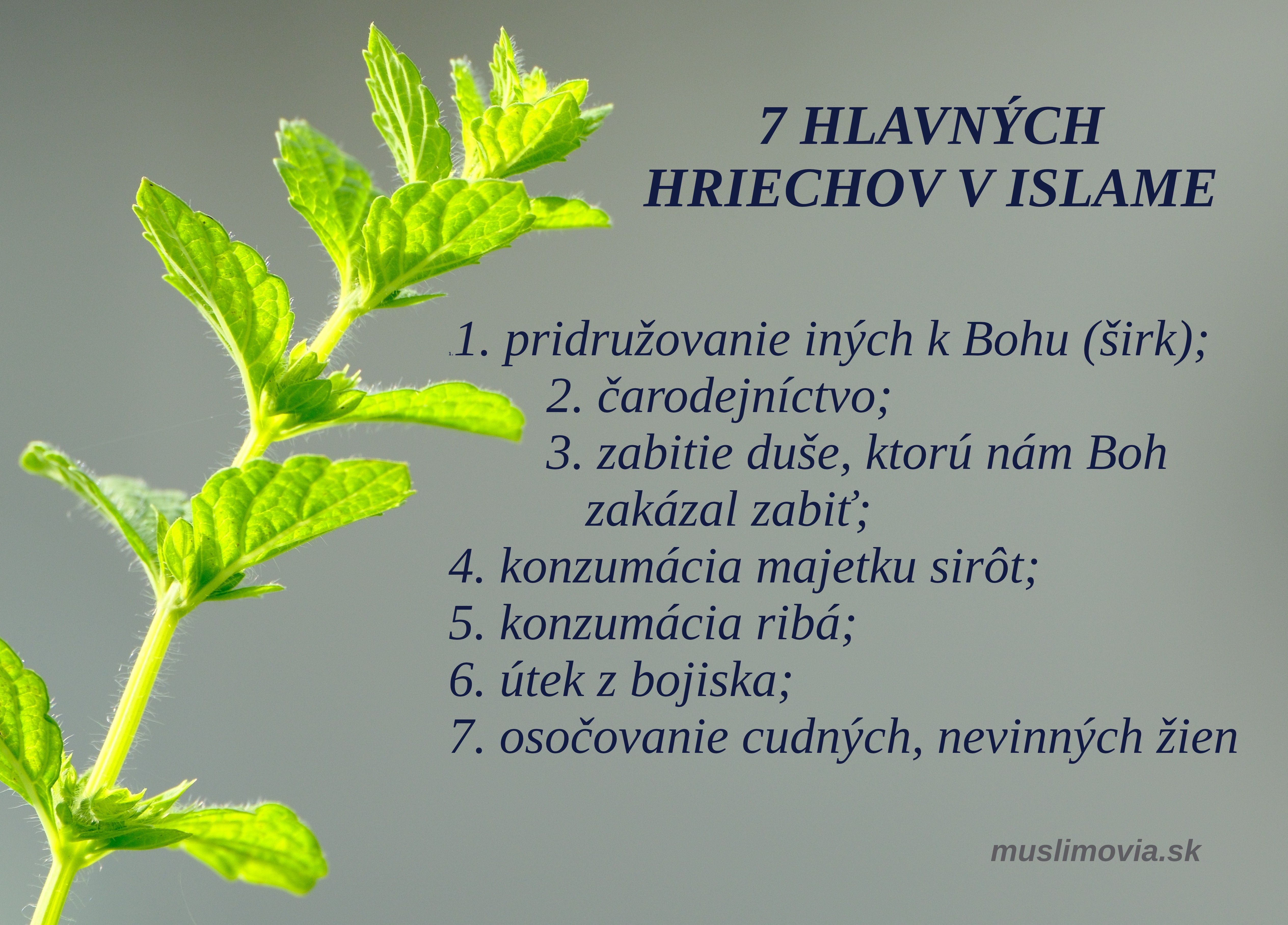 7 hlavných hriechov v islame