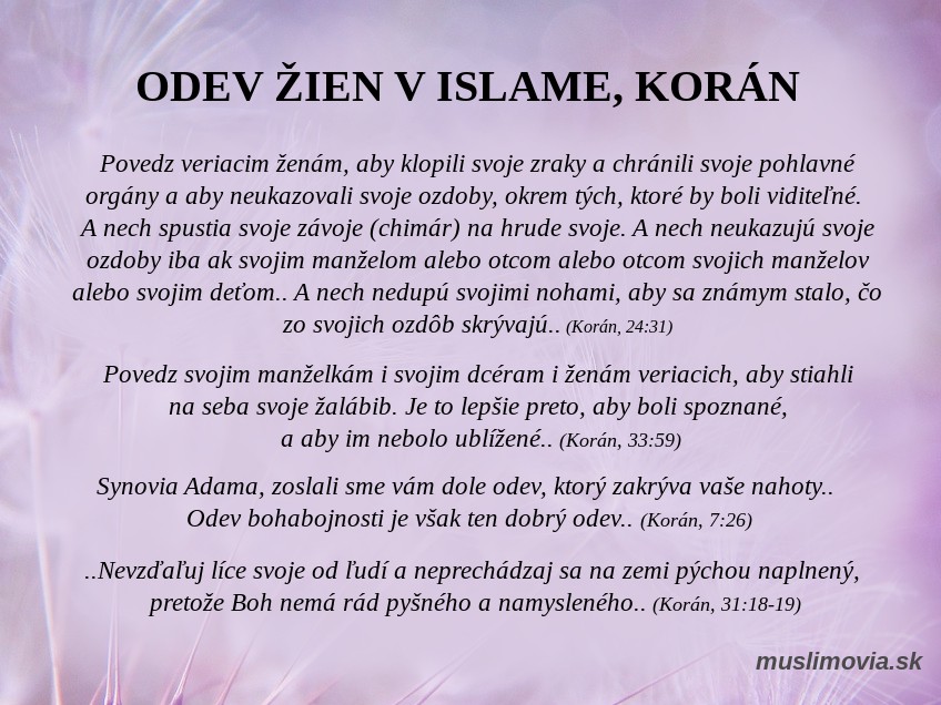 Výzor žien v islame, Korán