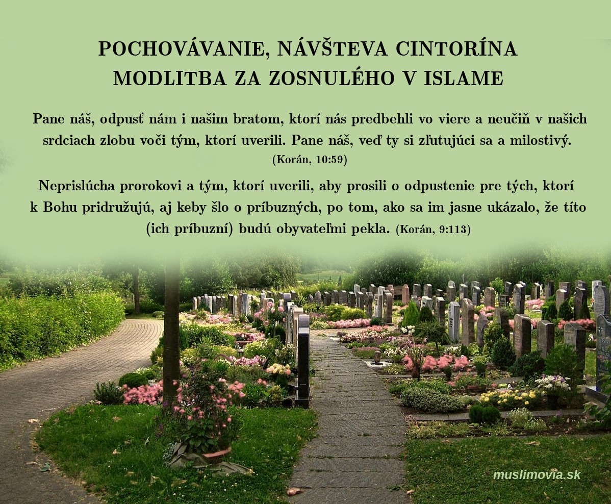 Pochovávanie, návšteva cintorína a modlitba za zosnulých v islame