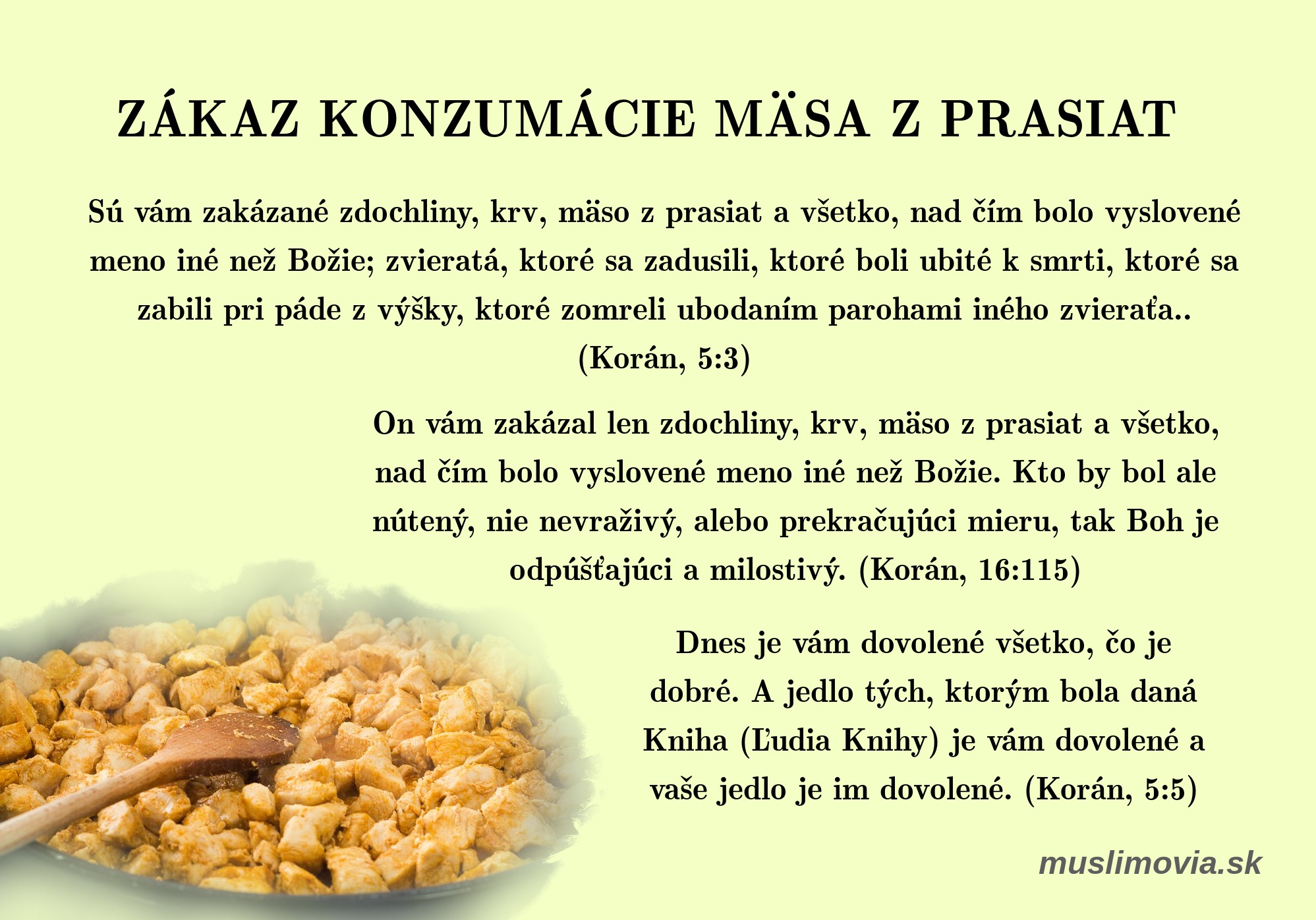 Mäso z prasiat, zákaz, islam