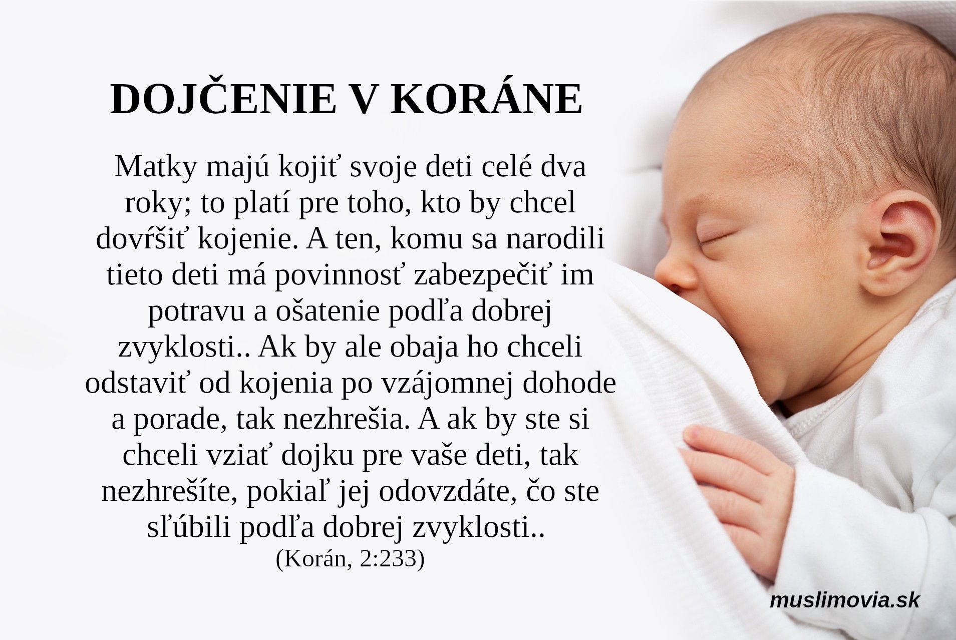Dojčenie a islam