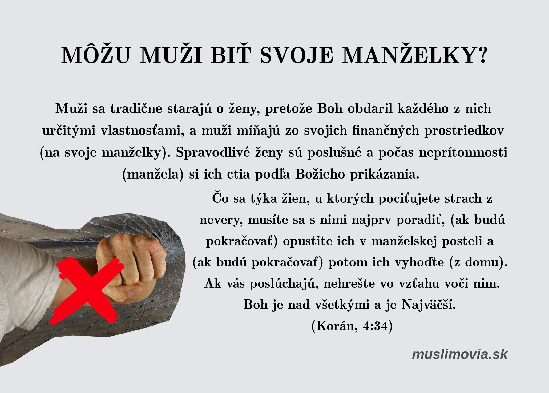 Bitie žien, Korán, islam