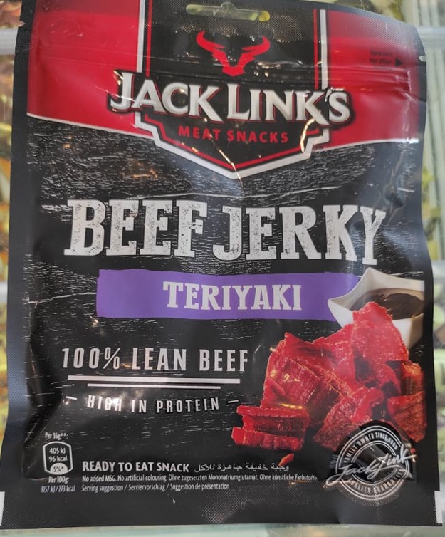 hovädzie sušené mäso Beef yerky značky Jack Links, halal