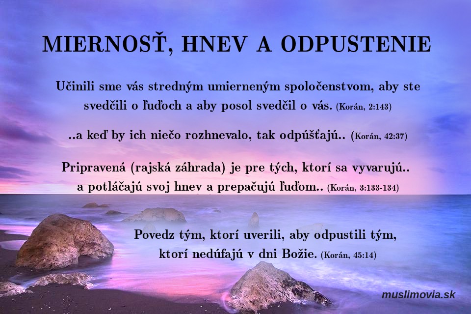 Miernosť, hnev a odpustenie, Korán