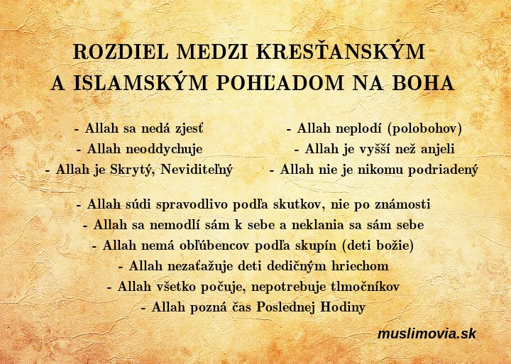 Rozdiel v kresťanskom a islamskom pohľade na Boha