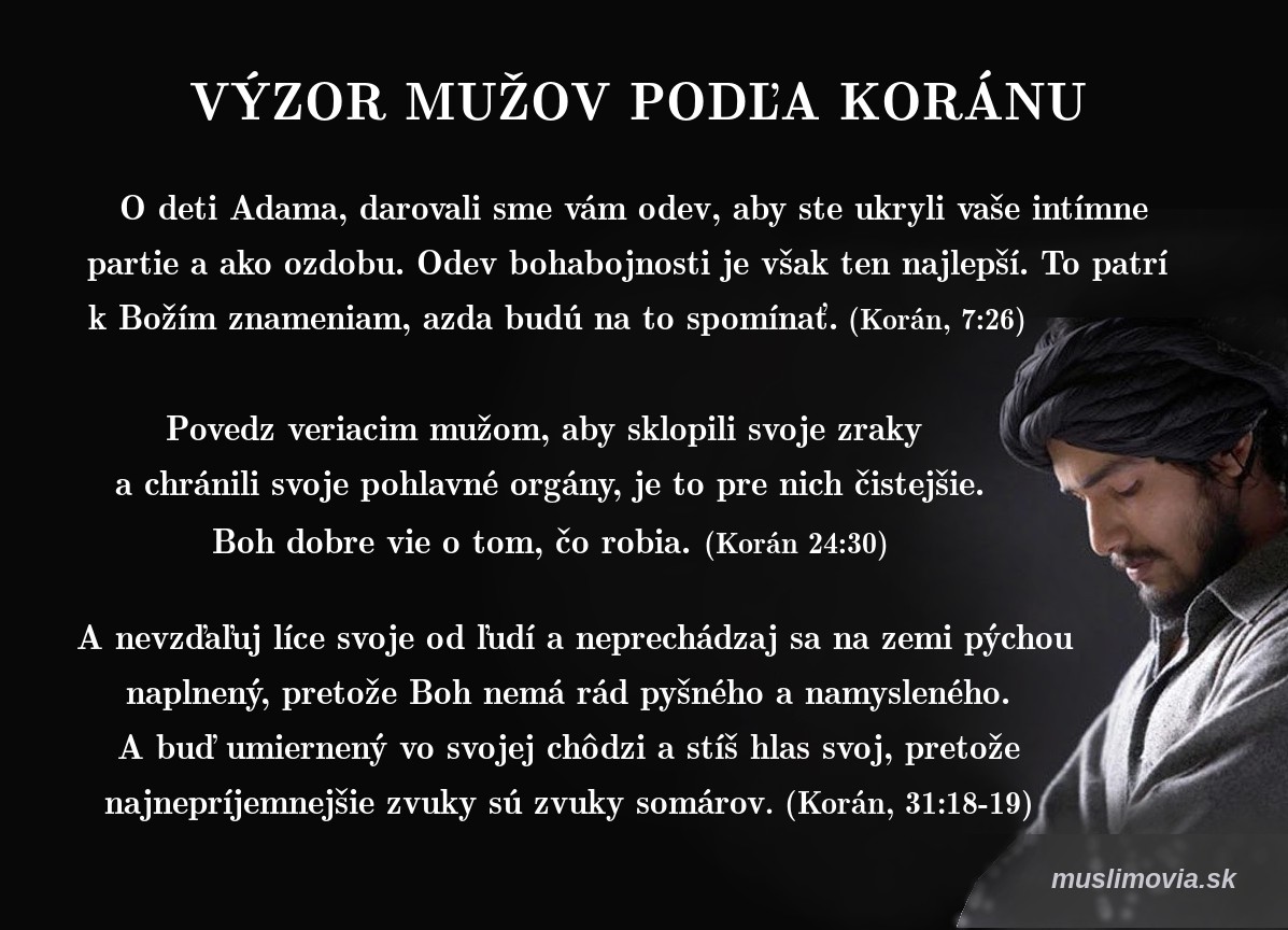 Výzor mužov v islame, Korán Výzor mužov v islame, Korán