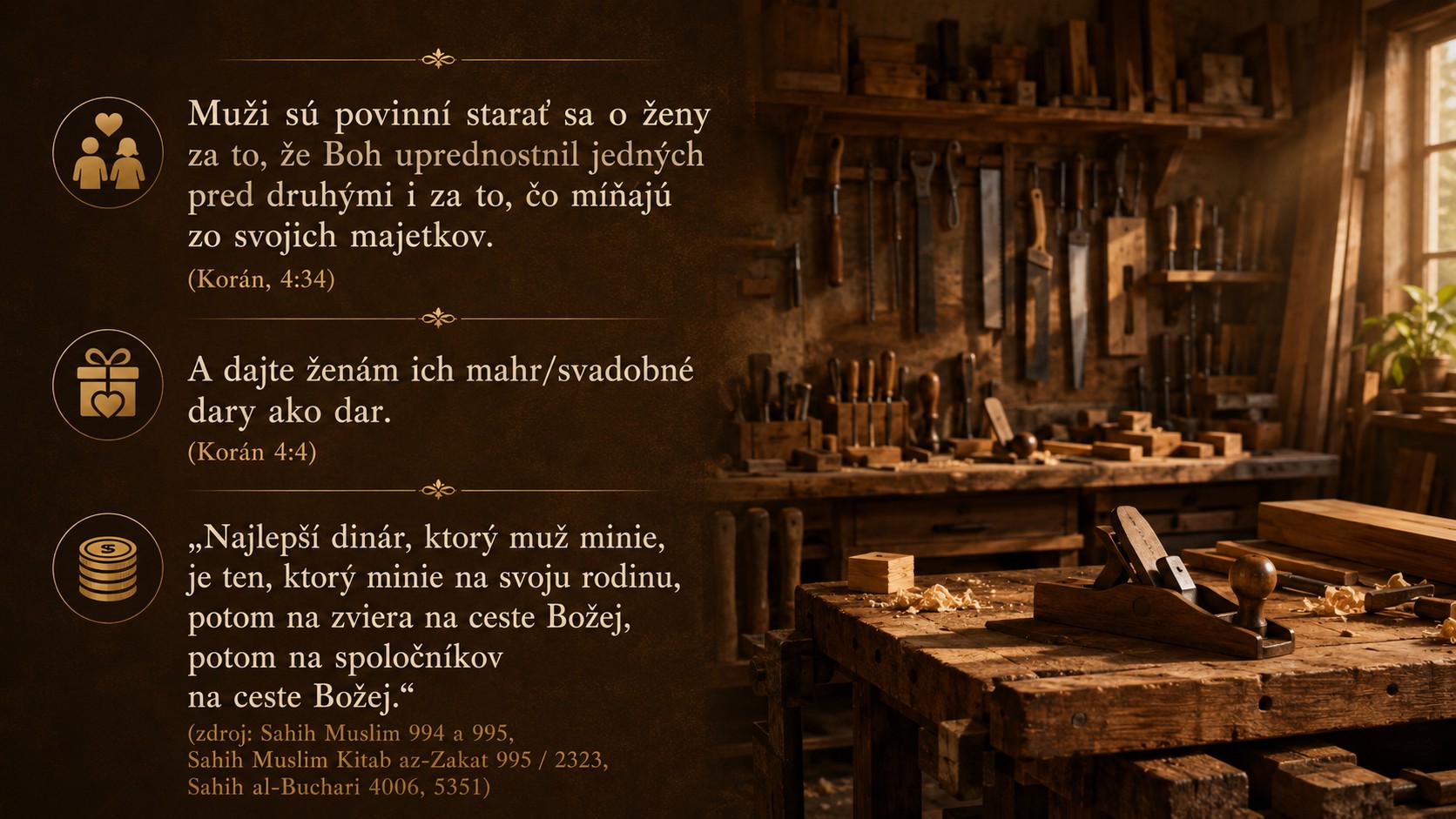 financovanie žien, Korán 4:34 a Korán 4:4, Korán