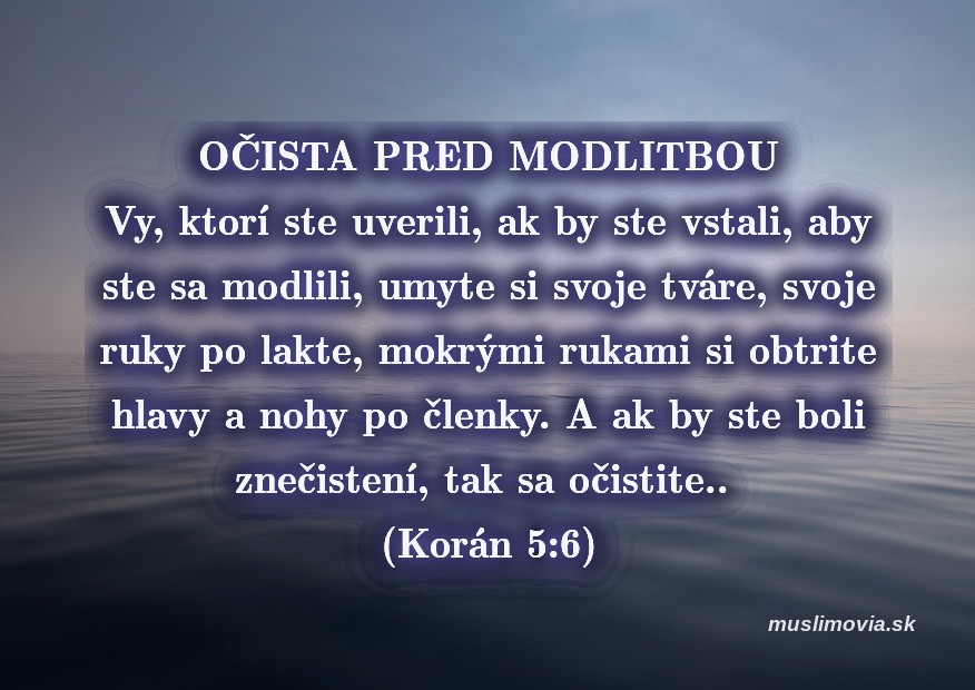 Očista pred modlitbou, islam, Korán