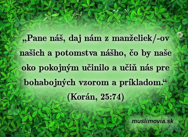 Prosebná modlitba z Koránu, 25:74