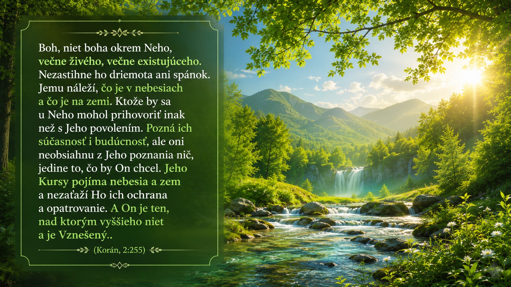 Aját Kursy, Korán 2:255 Aját Kursy, Korán 2:255