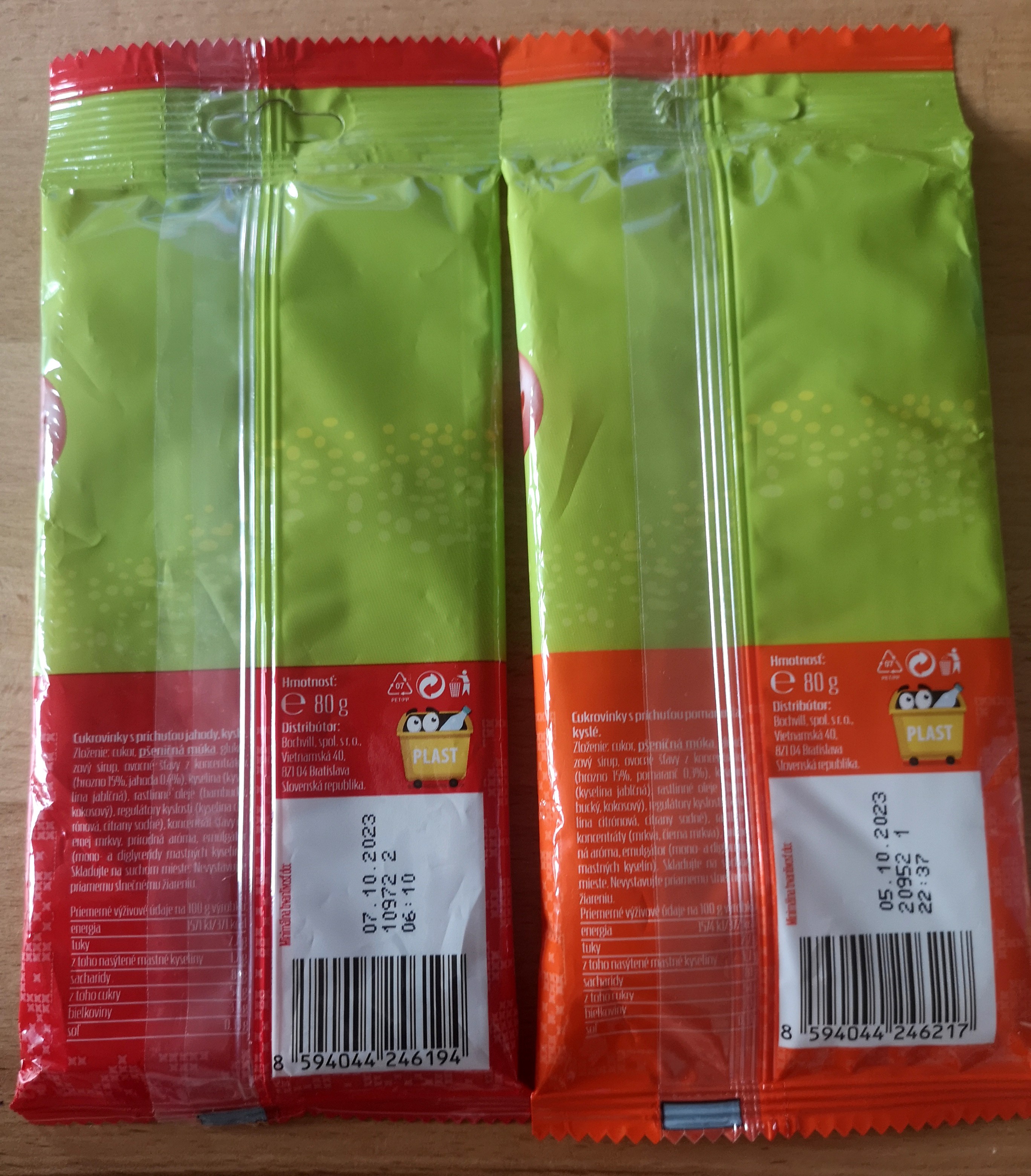 Kyslé pásky, vegánske želé