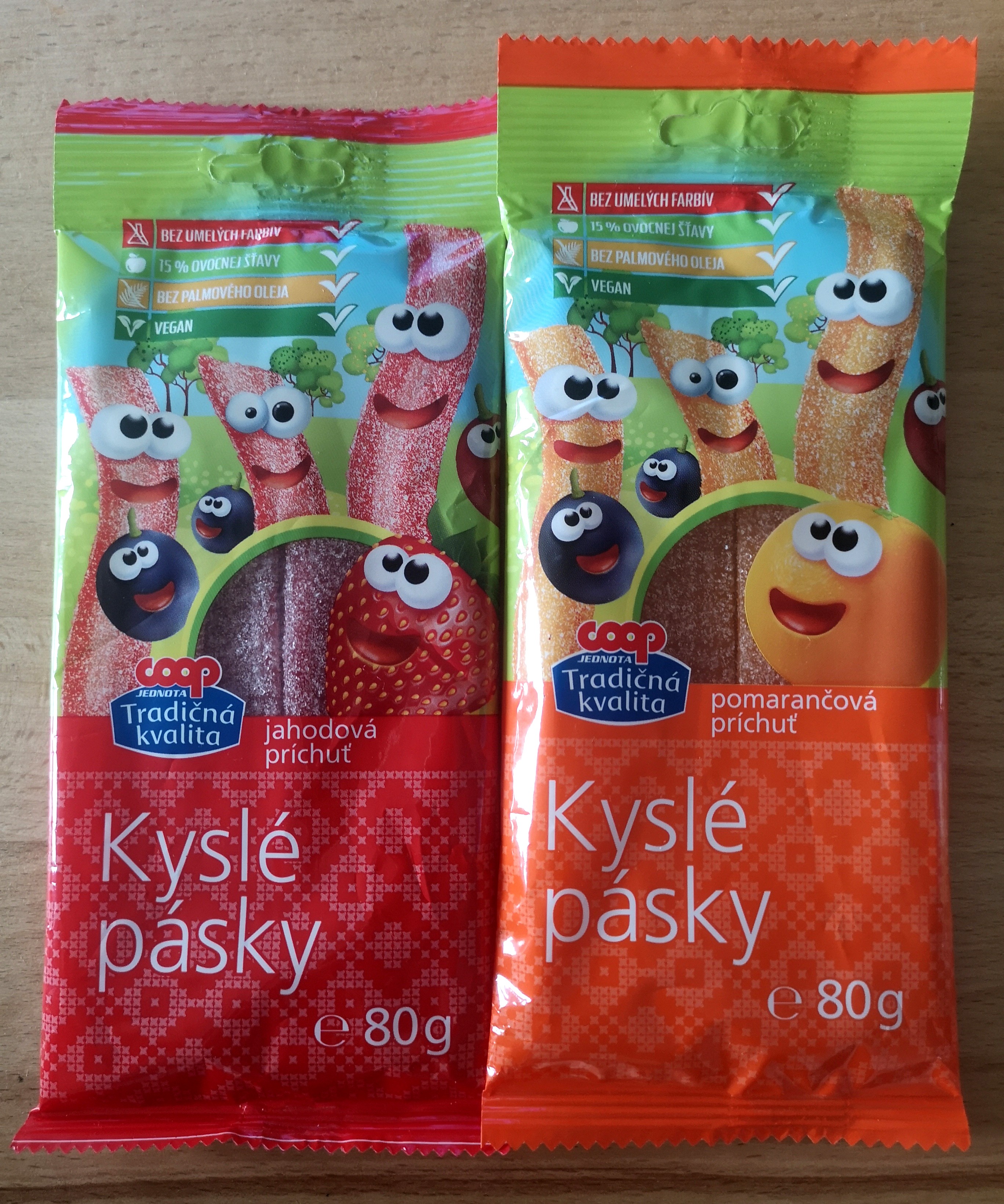 Kyslé pásky, vegánske želé