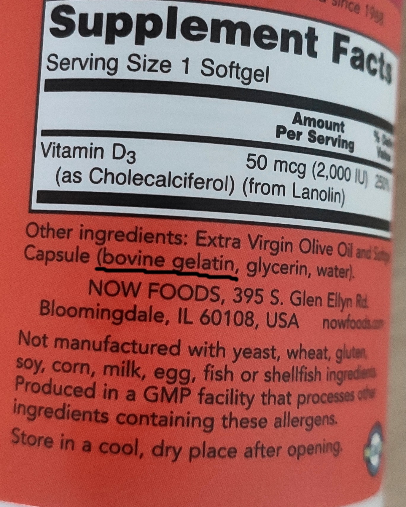 Vitamin D-3, NOW
