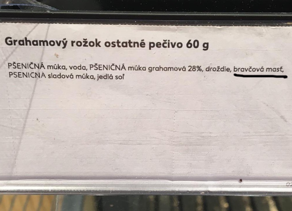 rožky, bravčová masť