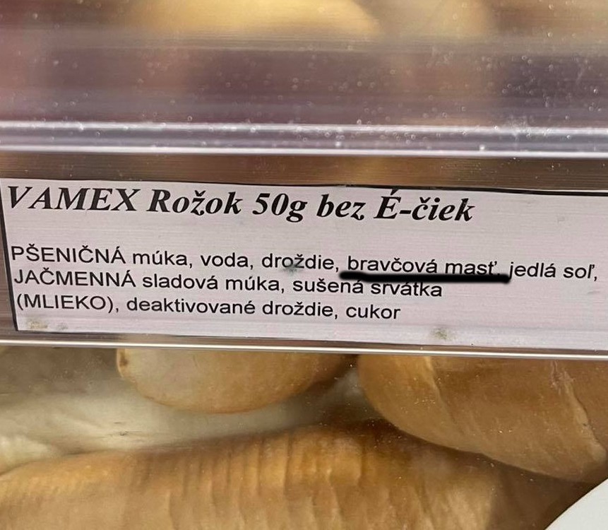 rožky, bravčová masť