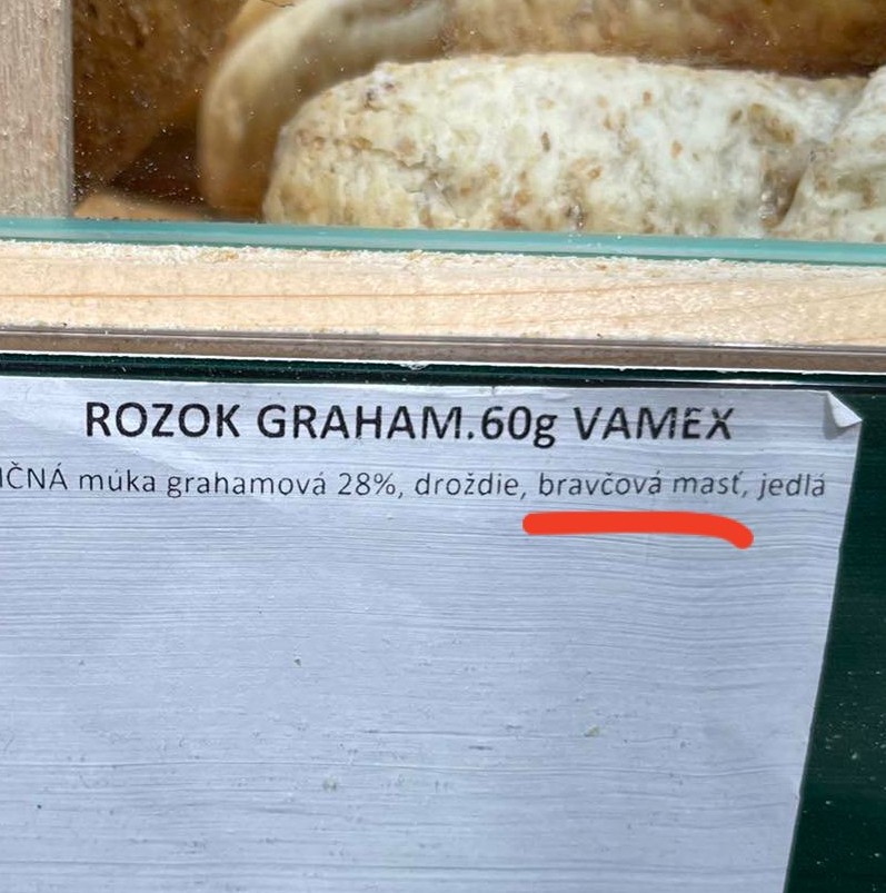 rožky, bravčová masť